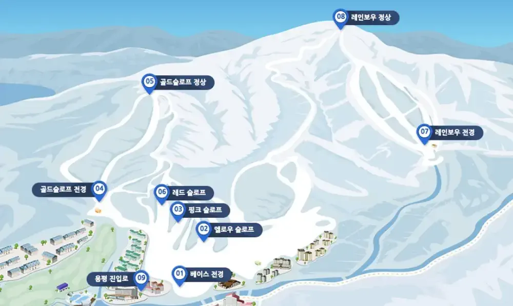 韓國-龍平滑雪度假村-滑雪道