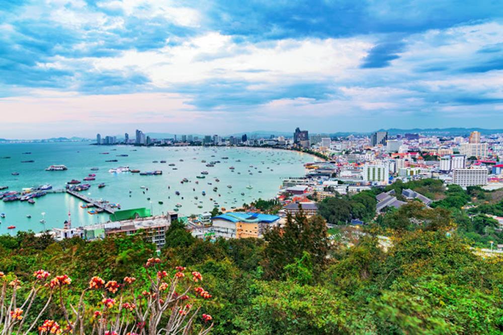 View of Pattaya in the evening from Pratumnak hill