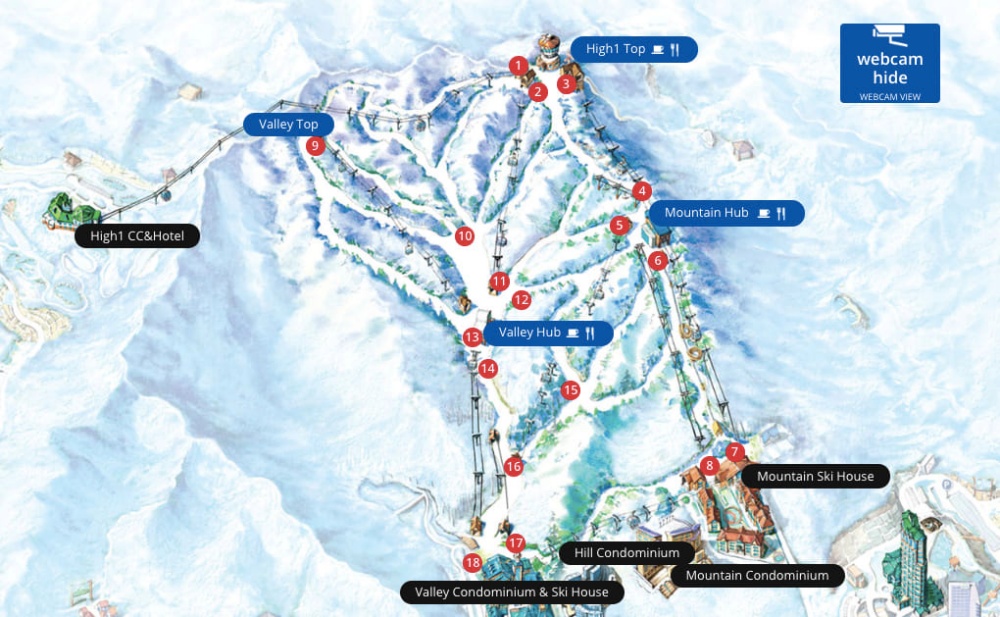 韓國-HIGH-ONE-滑雪場-滑雪道