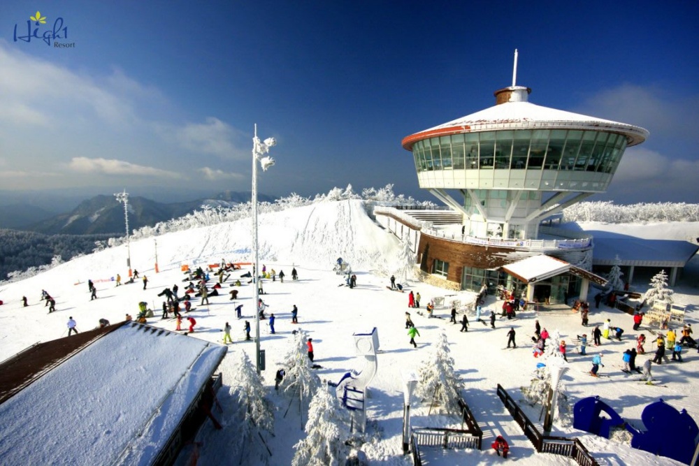 韓國-HIGH-ONE-滑雪場-滑雪道2