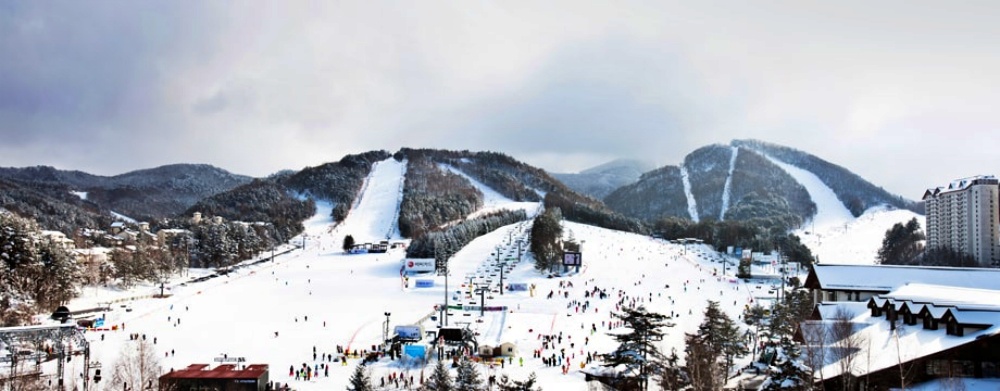 韓國-龍平滑雪度假村-滑雪道2