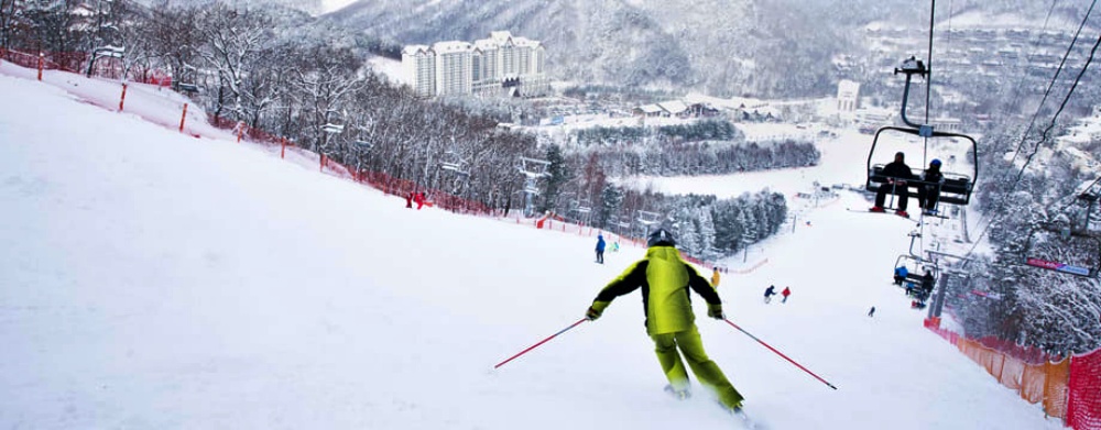 韓國-龍平滑雪度假村-滑雪道3