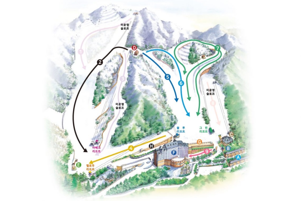 韓國-楊智PINE滑雪城-地圖