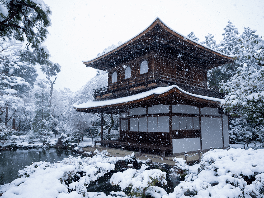 京都-賞雪-銀閣寺